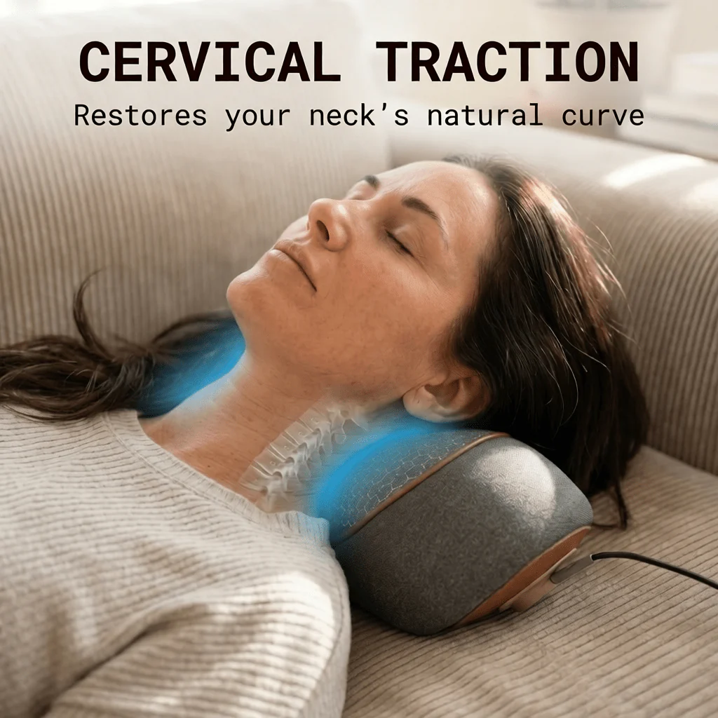 Thera Pillow — Traction Cervicale, Chaleur & Massage 3-en-1